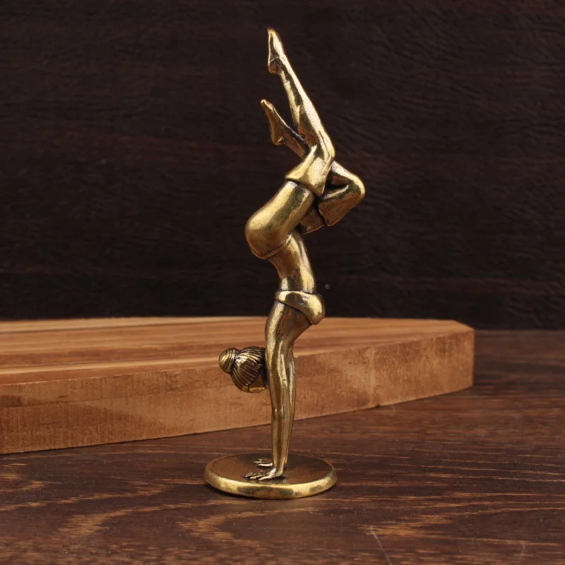 Handstand Yoga Muse Ornament High Sense Niche Merchandise Market Brass Crafts Stall