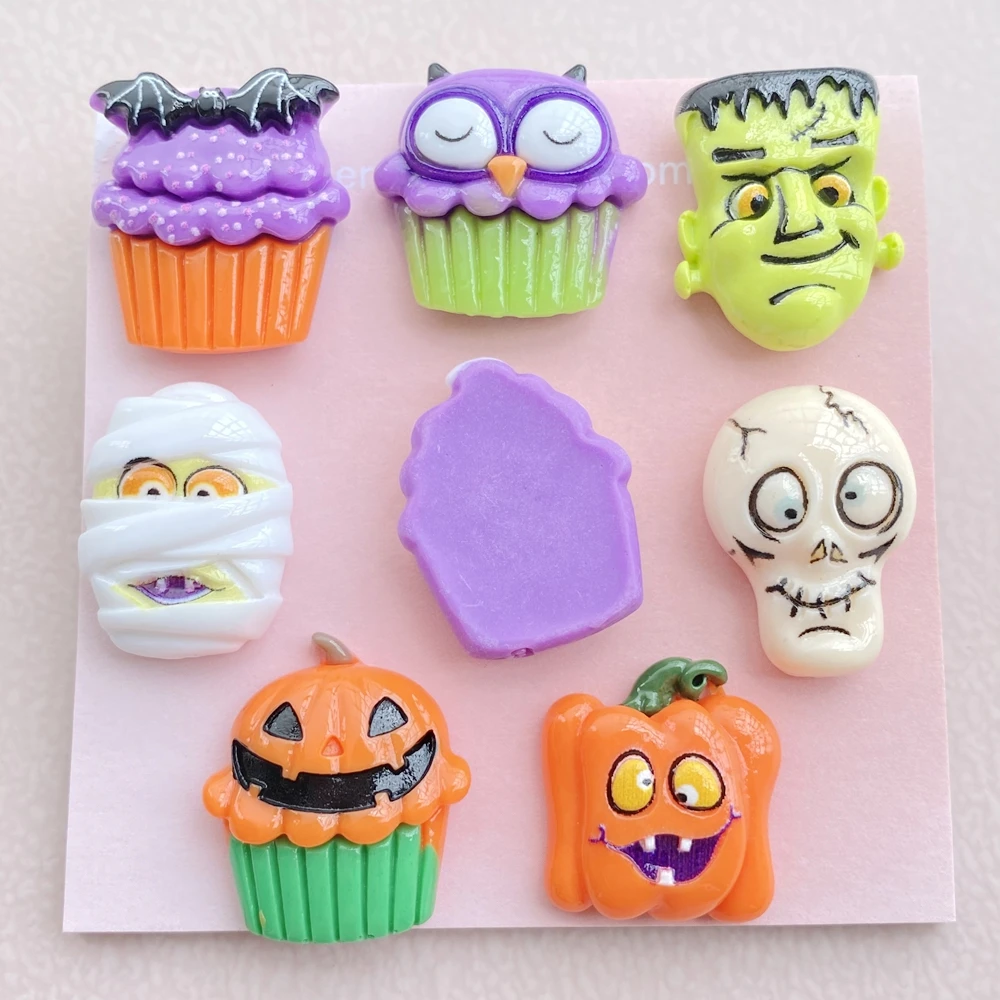 مشابك شعر برسومات كرتونية من الراتنج لكتاب القصاصات ، سلسلة هالوجين لطيفة ، قاع مسطح ، مجوهرات ذاتية الصنع ، حافظة هاتف مزيفة ، إكسسوارات ، موديلات جديدة ، 8 صيحات #4