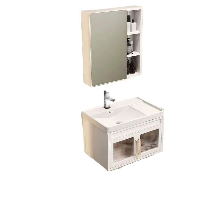 

Narrow-edge washbasin, bathroom cabinet, wall-mounted aluminum cabinet, balcony, toilet washroom, ceramic integrated washbasin