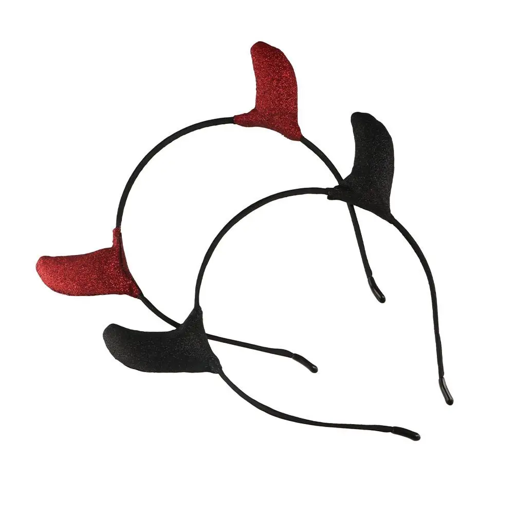 

Cute Cloth Halloween Hair Hoop Glitter Performance Props Cow Horn Hairband Cosplay Costume Hair Accessories Cosplay