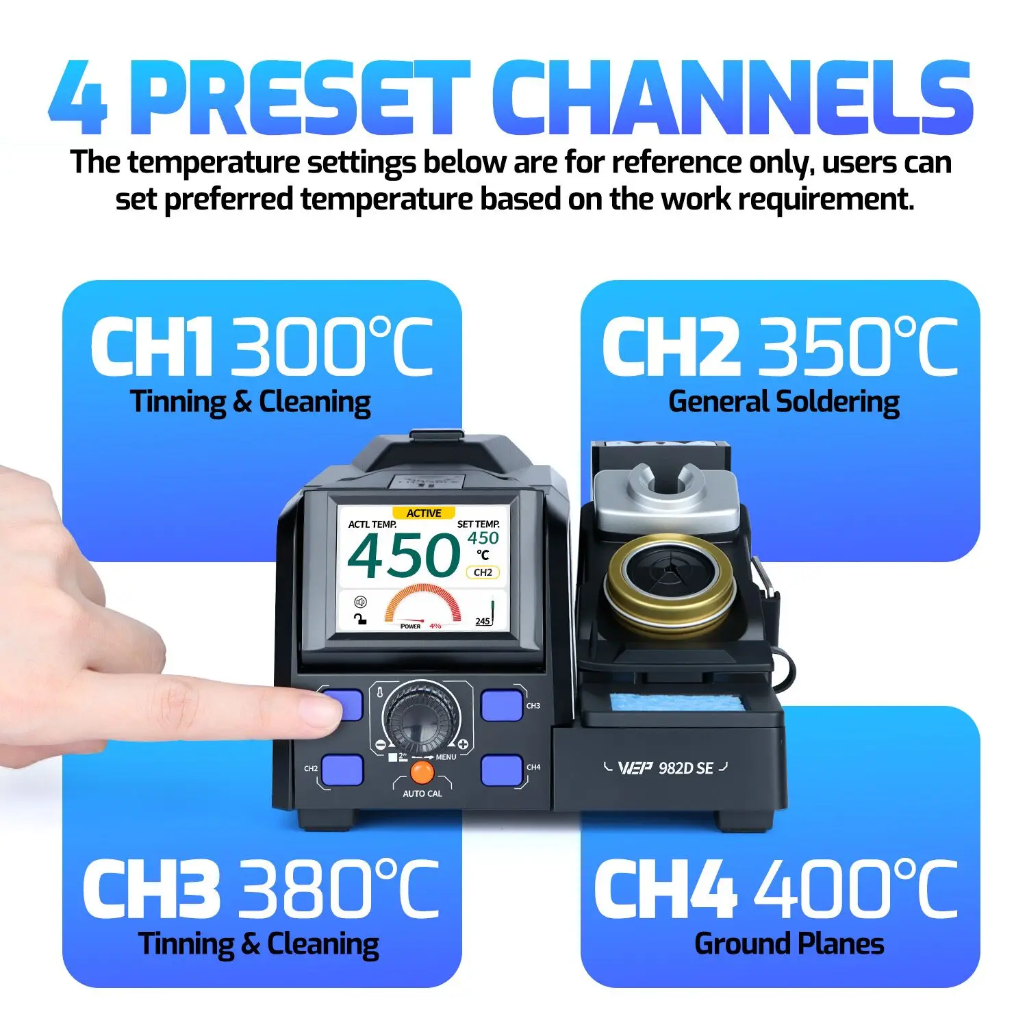 สถานีบัดกรีความแม่นยำ WEP 200W รุ่น C245 C210 ชุดหัวแร้งบัดกรีไฟฟ้าแบบทำความร้อนเร็ว พร้อมเครื่องมือดูดตะกั่วสำหรับโทรศัพท์ รุ่น 982D SE