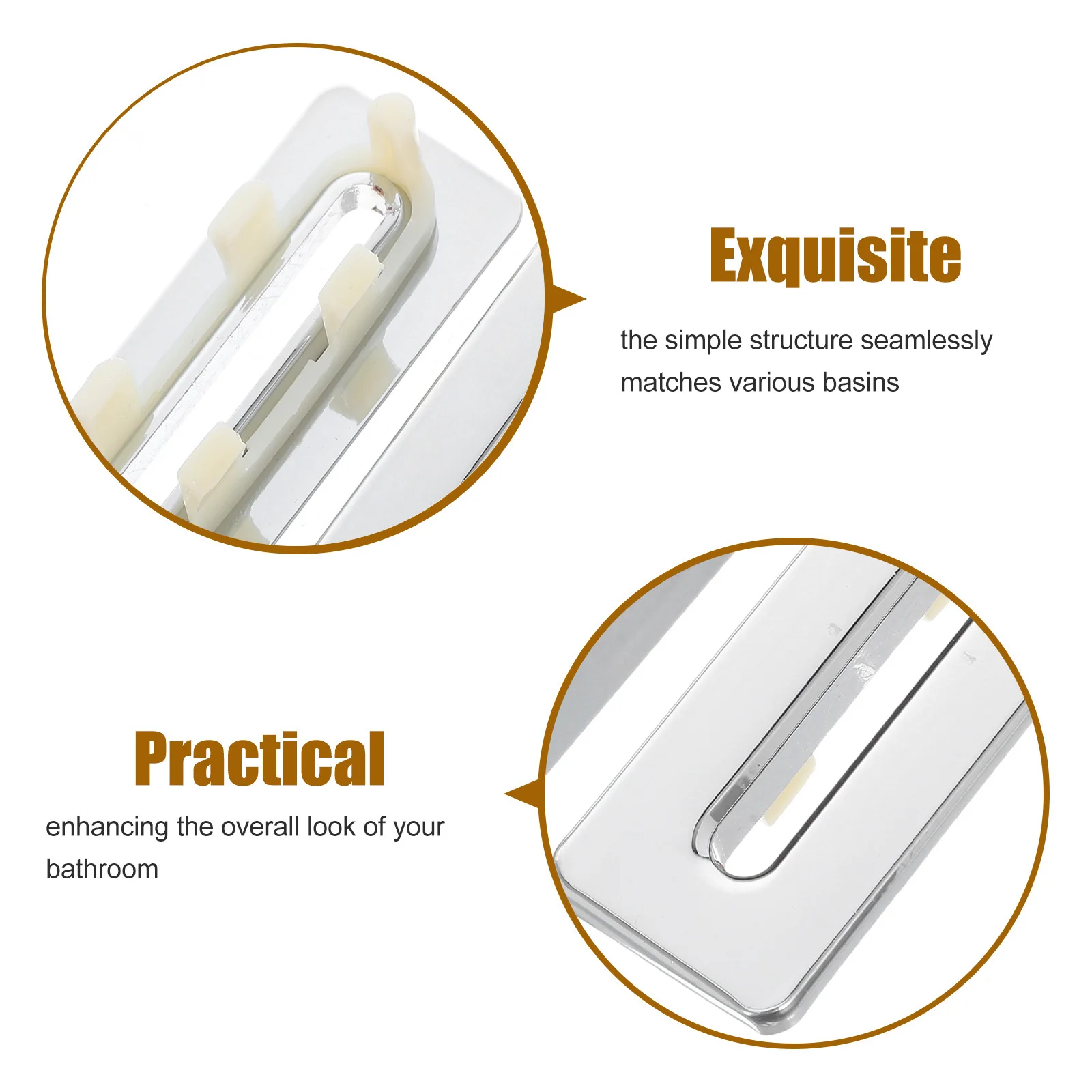 Anillo de tapa de desbordamiento para fregadero de baño, inserto embellecedor de lavabo para cubiertas de orificio de cocina, 2 uds.