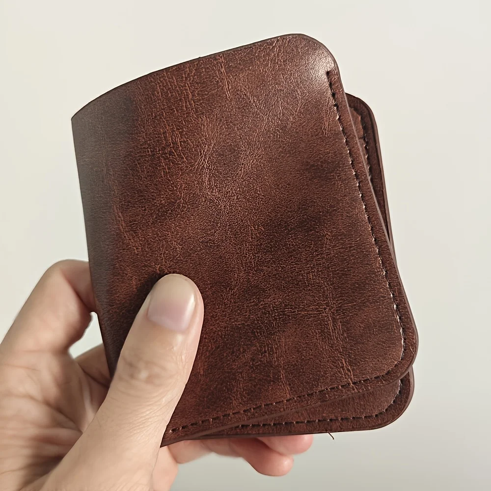 Hochwertige Vintage-Geldbörse im Denim-Stil, Retro-Geldbörse für Herren im Used-Look mit Kartenfächern und Münzfach – Detail 5
