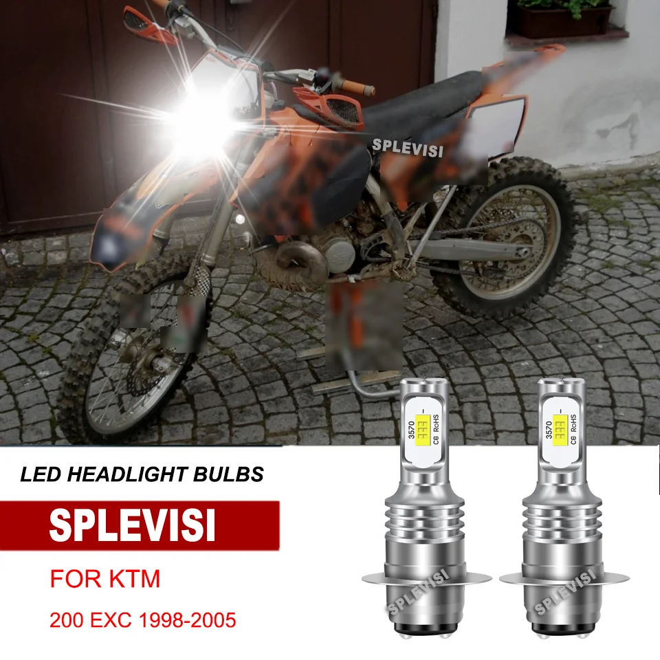 

1 Pair H6 LED Headlight Bulbs 6000K Replace For KTM 200 EXC 1998-2005 300 EXC 1998-2005 450 EXC 2009-2011