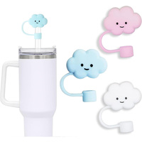 Cute 10mm Straw Cover, 3pcs Cloud Shape Straw Covers Cap for Stanley Cup 40 oz 30 oz Tumbler,Dust-Proof Straw Cap Toppers