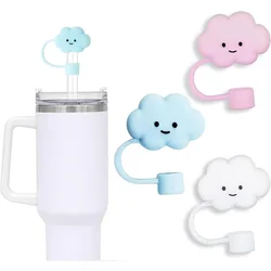 Cute 10mm Straw Cover, 3pcs Cloud Shape Straw Covers Cap for Stanley Cup 40 oz 30 oz Tumbler,Dust-Proof Straw Cap Toppers