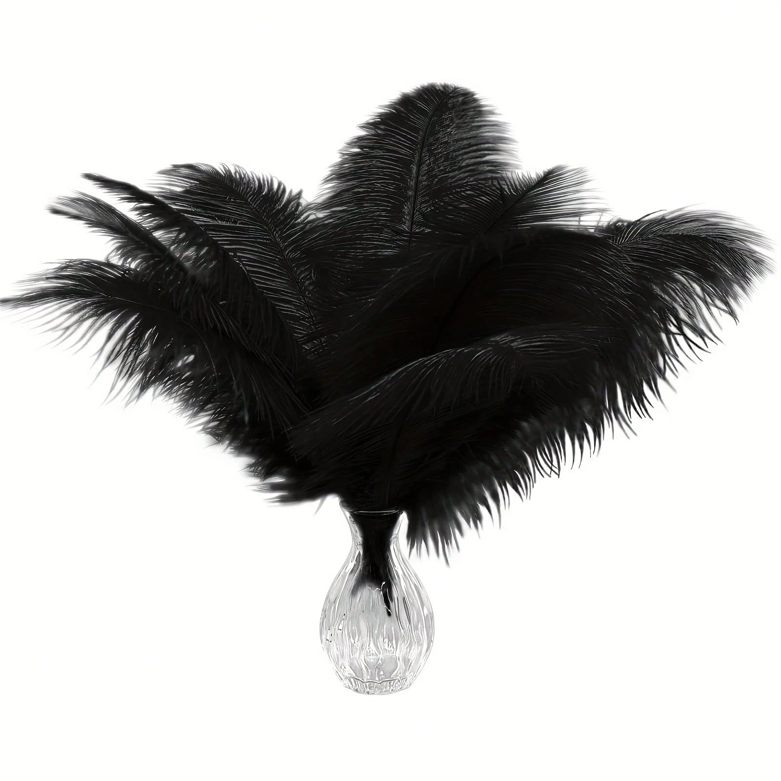 

Natural Black Ostrich Feathers 25-30cm Bulk Feather for DIY Crafts Wedding Party Gatsby Decorations Clothes Home Decoration