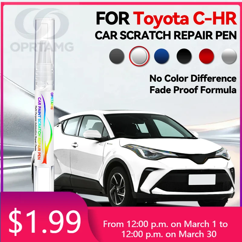 

Эксклюзивный ремонтный карандаш для автомобильной краски Toyota C-HR 1996-2026 годов выпуска, аксессуары для ремонта царапин, белый, черный, серебристый