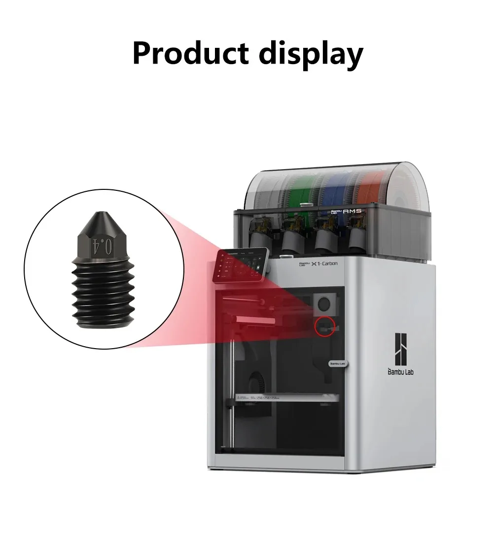 Dysza do Bambu Lab X1/x1c p1p/P1S Dysza ze stali hartowanej 0,2 0,4 0,6 0,8 1,0 mm Dysze do Bambulab Ulepszona drukarka 3D Hotend