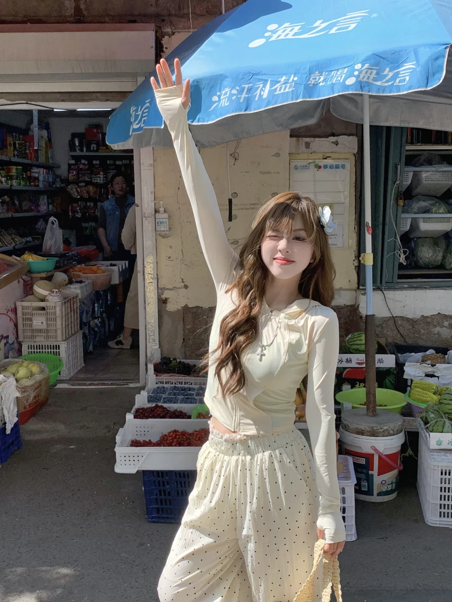 

Summer Ice Sensation UV Protection UPF50 ort Outerwear Women's Slim Fit Sunscreen Clothing Commute Sle Long Sve Zipper