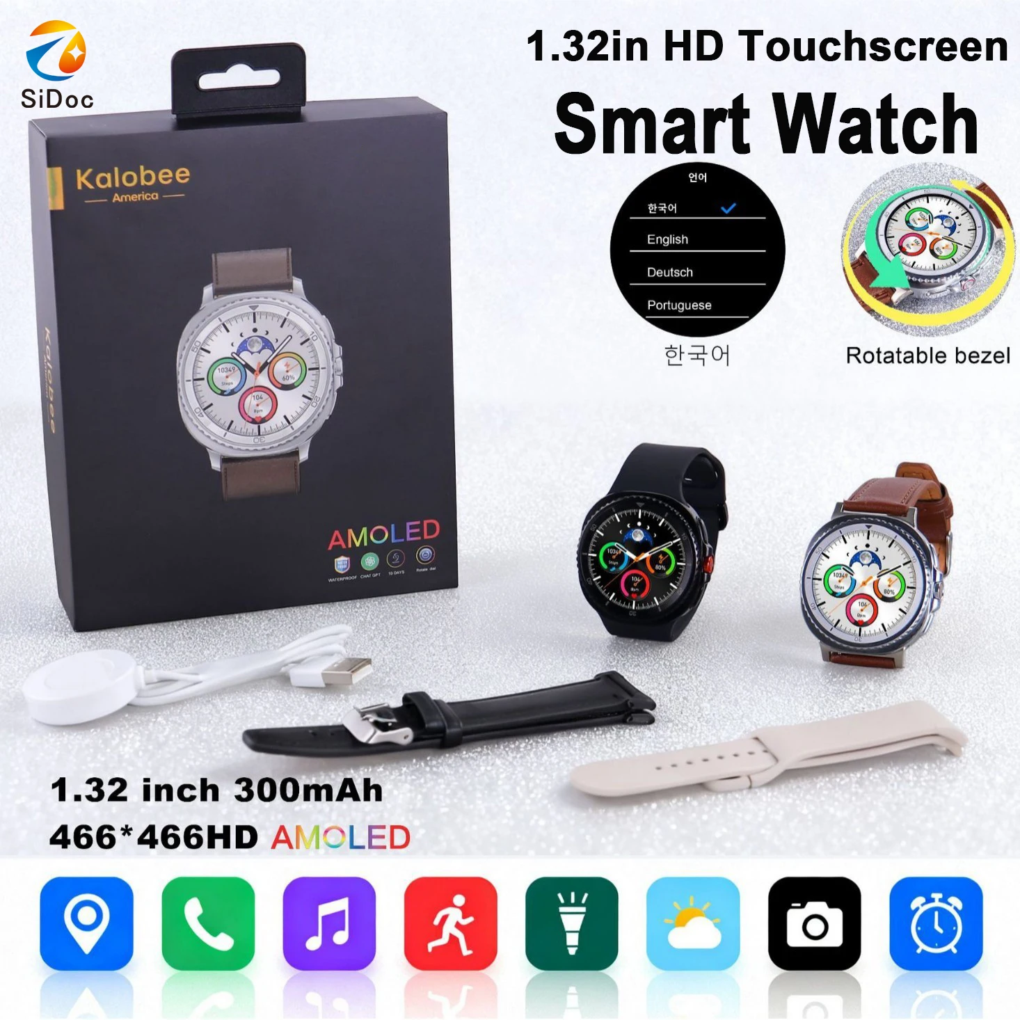 

Watch46 Ultra Classic 1.32in HD Touchscreen Fitness Tracker with AMOLED Call Chat GPT IP68 Waterproof for Android IPhone
