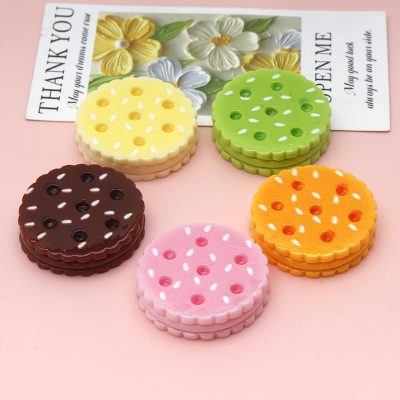 10/100pcs Cookies Charms Flatback Resin Cabochon Kawaii Cartoon DIY Scrapbooking Accessories
