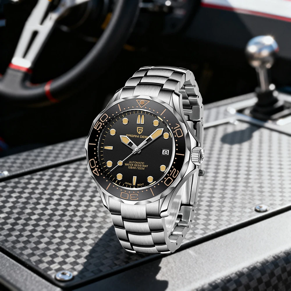 

PAGANI DESIGN 2026, новые мужские автоматические механические часы, современный деловой стиль, дисплей даты, светящаяся указка, сапфировое стекло, зеркало