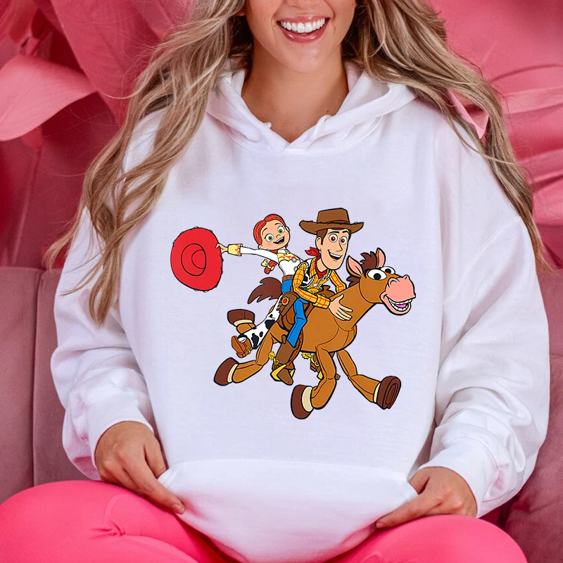 Toy Story Woody and Jessie Printed Women's Hoodie Loose Top Casual Sweater Personalized Women's Clothing