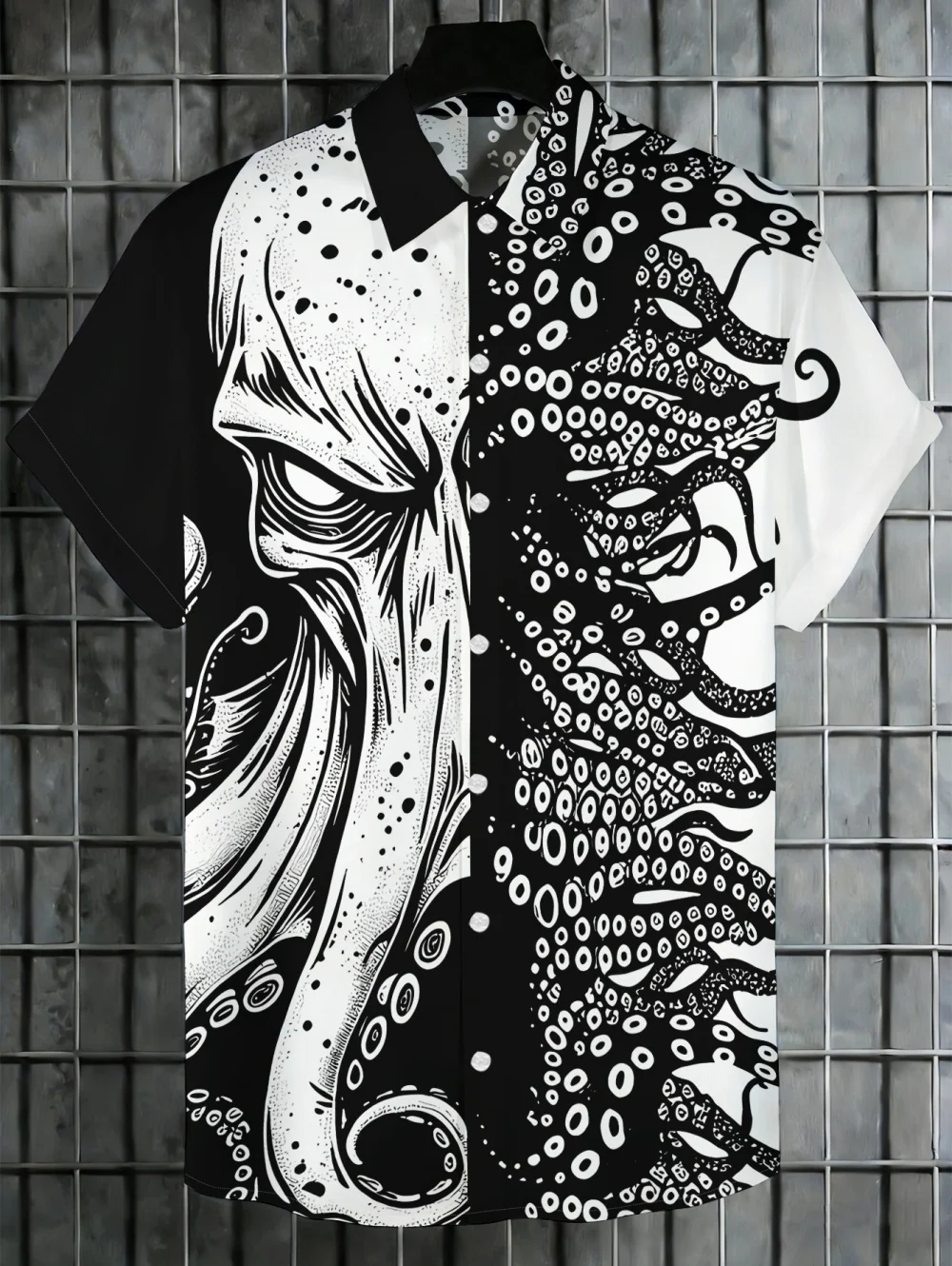 Summer Men's 3D Octopus Graphics Printed Shirt Men's Short Sleeve Shirts Casual Hawaiian Tops Holiday Streetwear Men Clothing