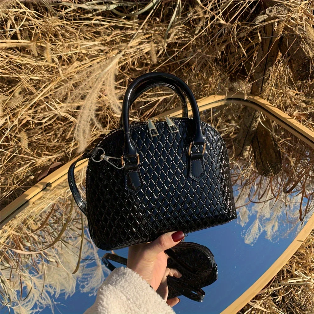 

Geometric Pattern Mini Shoulder Bag - Stylish Top Handle Crossbody for Women's Shopping