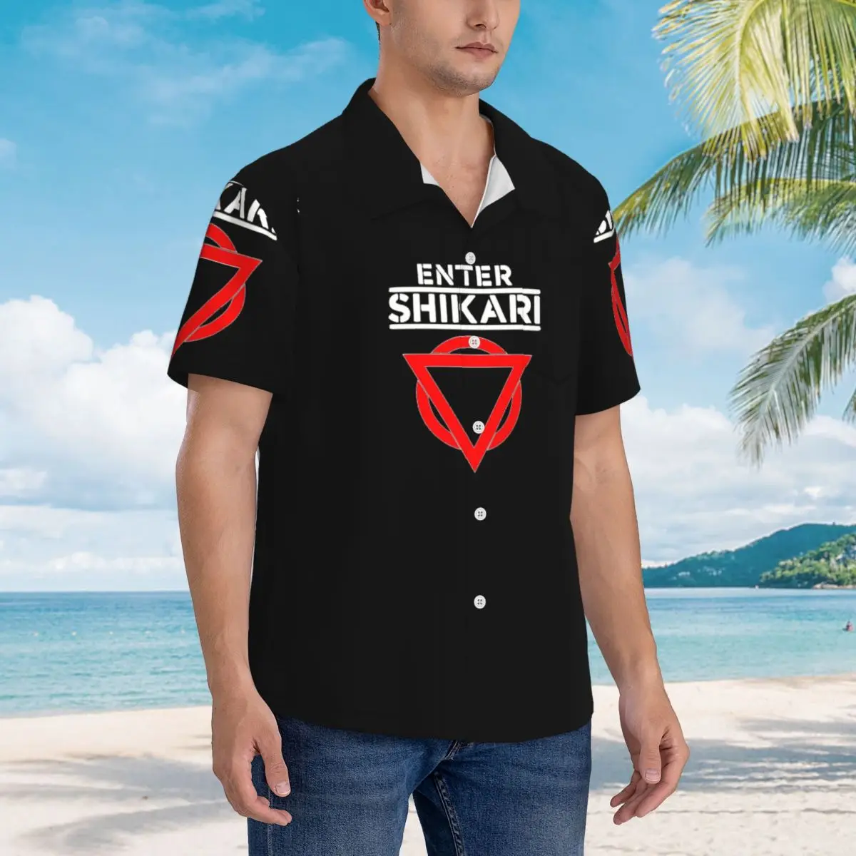 

Enter Shikari Rock Band Graphic Hawaiian Shirts Funny Men Short Sleeve Shirt for Summer Beach Men's Lapel Tops