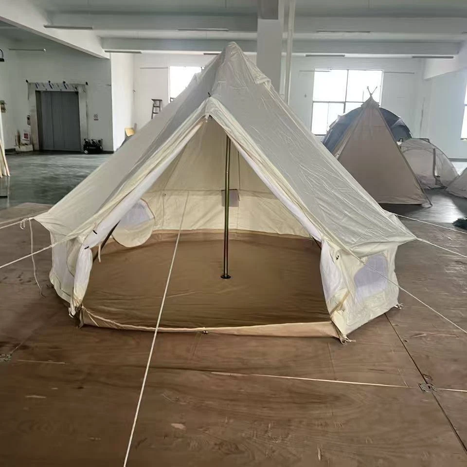 2026 Popular All Season Mongolian Yurt Tent Oxford Fabric Windproof Waterproof Fire Resistant Tent for Outdoor Camping Family Tr