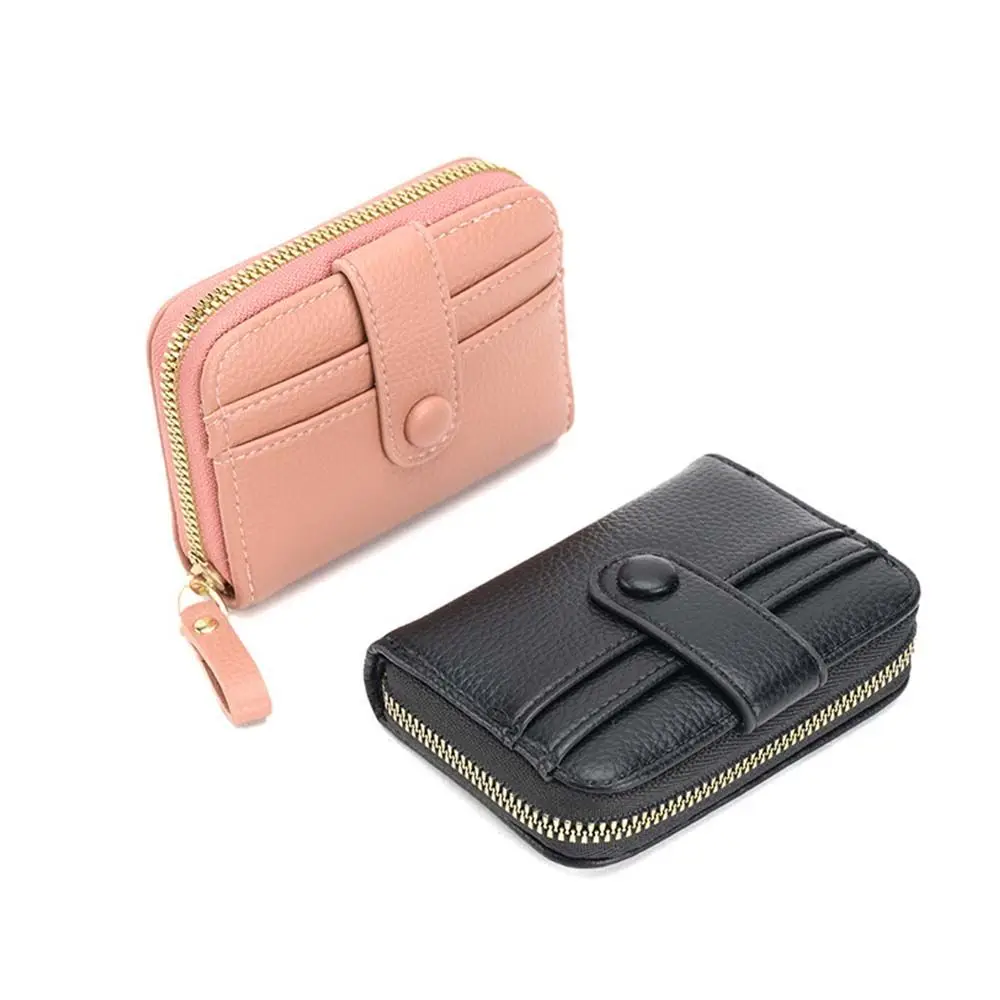 

Portable Fashion Zipper Coin Purse PU Leather Multi Layer Card Organizer Folding Card Holder Small Card Bag Short Buckle Wallet