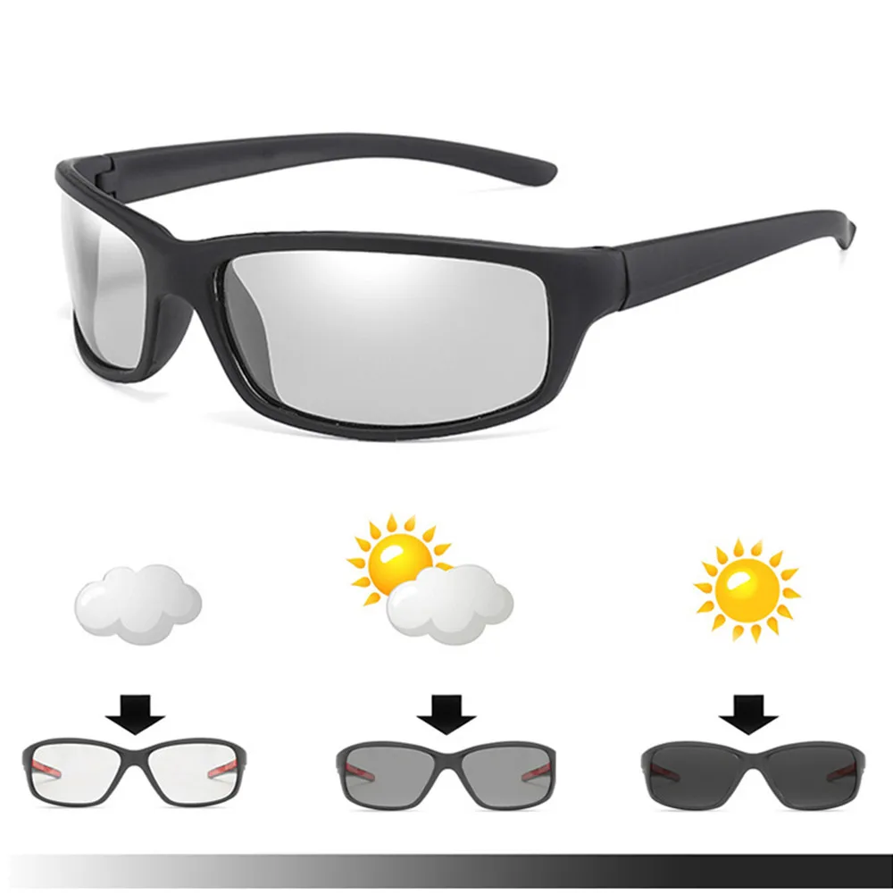 AIELBRO Photochromic Cycling Sunglasses Men Polarized Cycling Glasses Outdoor Driving Sunglasses