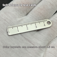 Mini Stainless Steel Ruler Anti Lost Keychain Creative Key Ring Pendant Portable Ultra Short Ruler Keychain Backpack Decoration