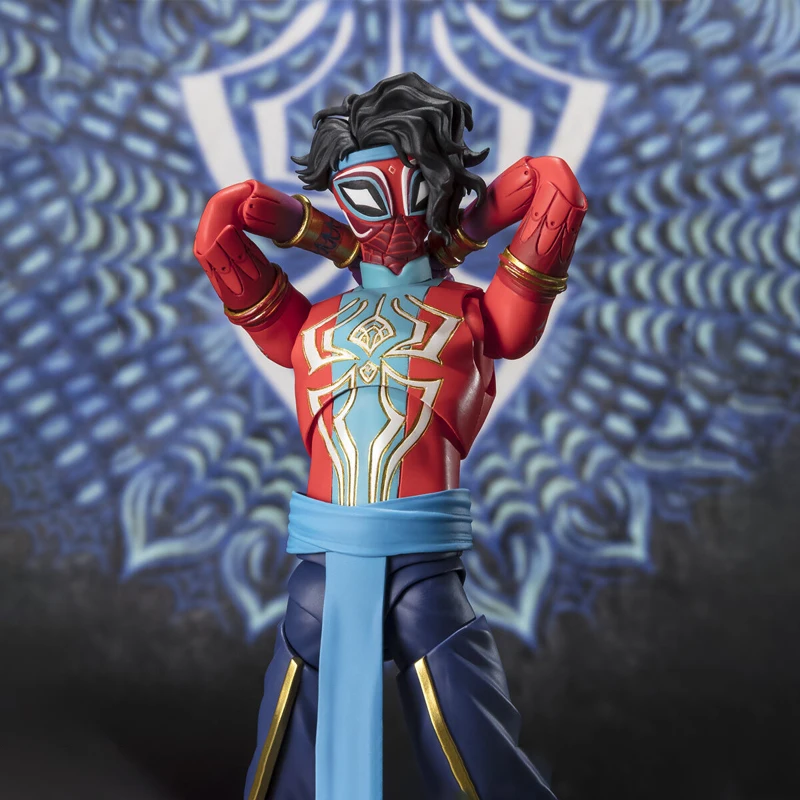 بانداي رجل العنكبوت الأصلي عبر آية العنكبوت أطقم منمذجة SHF الرجل العنكبوت الهند عمل الشكل جمع نموذج لعب الاطفال الهدايا