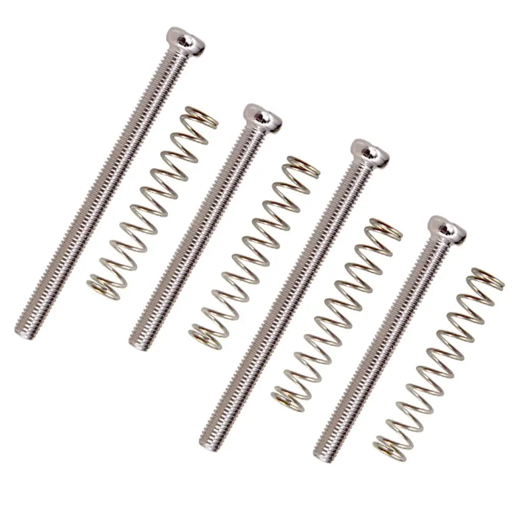 Electric Guitar and Bass Bridge Screws with Springs Iron Tailpiece Fixing Set for Accurate Intonation and Action Tuning