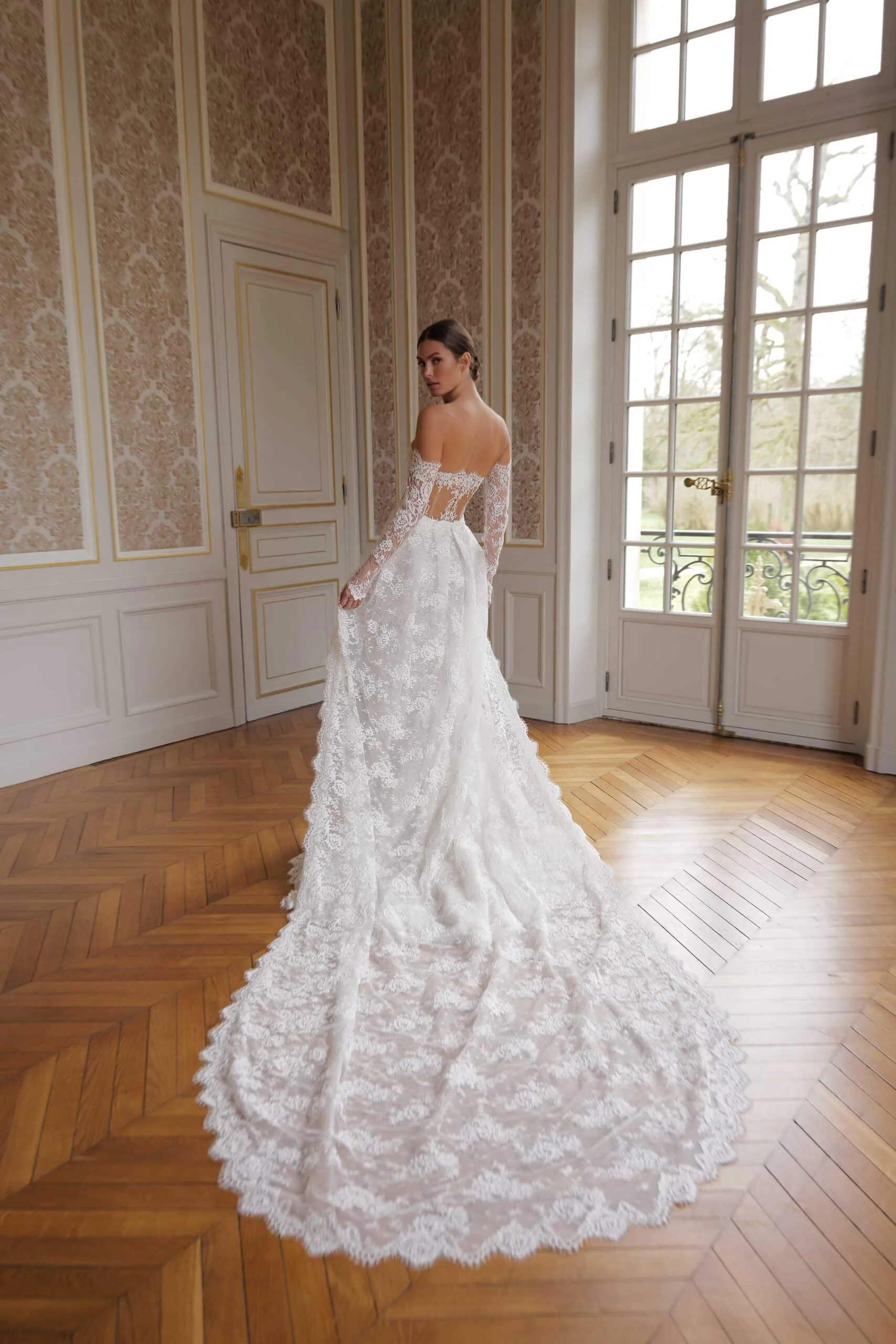 Sexy overrokken zeemeermin trouwjurken met afneembare trein kant geappliceerde bruidsjurk op maat vestido de novia luxe