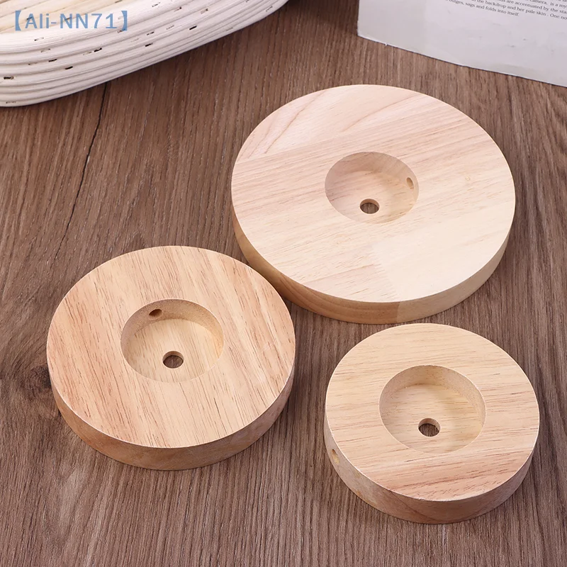 【NN71】10CM 12CM 15CM Wood Table Lamp Base Round Solid Wood Display Lamp Base Light Parts Stand For DIY Table Lamp Bases