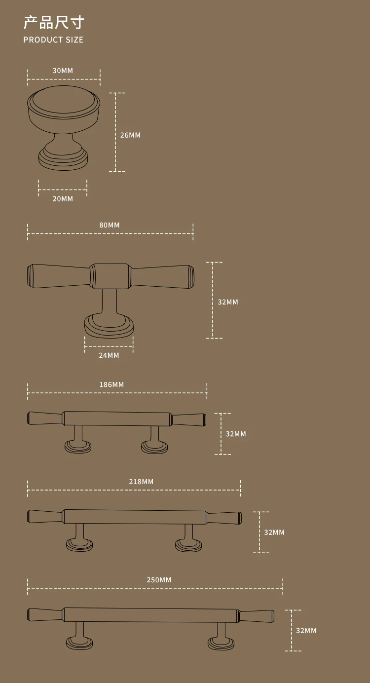Dooroom Messing-Möbelgriff, Griff-Design, für Schminktisch, Schublade, Schuhschrank, Küchenbeschläge, Großhandel verfügbar – Detail 19