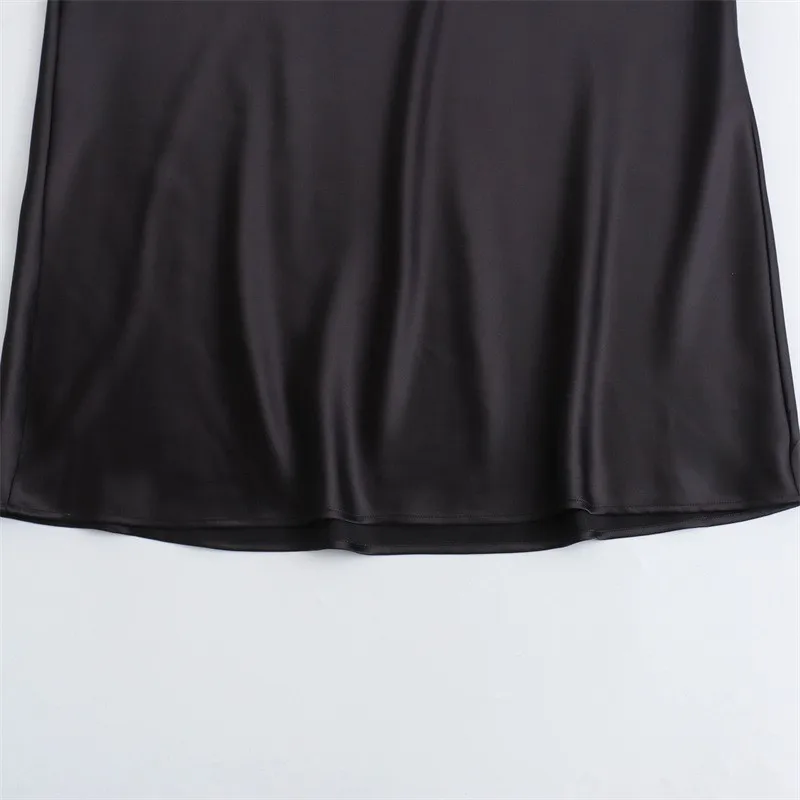 夏の女性のサテンロングドレスファッションノースリーブエレガントなイブニングパーティードレス