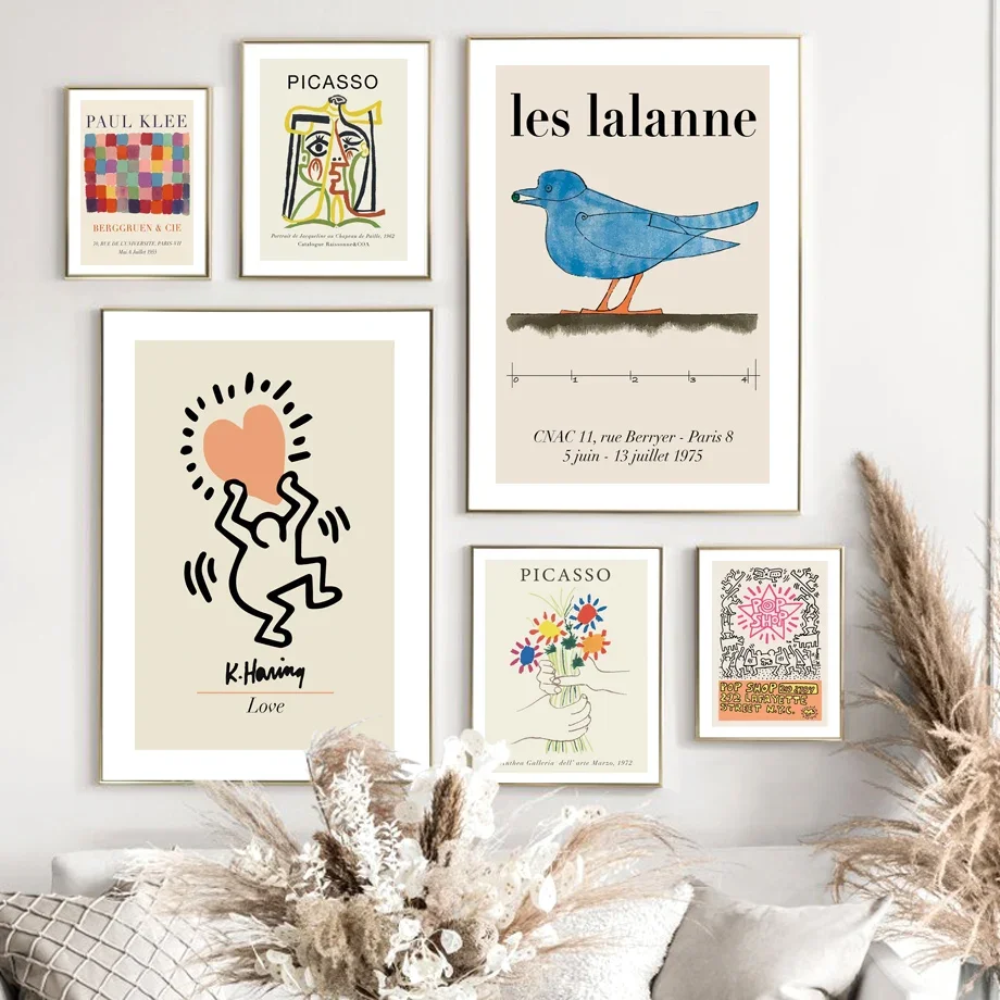 Picasso Van Gogh Paul Klee Les LaLanne Abstract Wall Art Print Canvas Painting Nordic Poster Wall Pictures For Living Room Decor