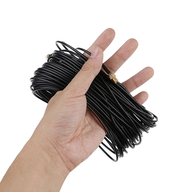 1PC 20m WiFi router antenna extension cable cord RG174 RP-SMA male to female