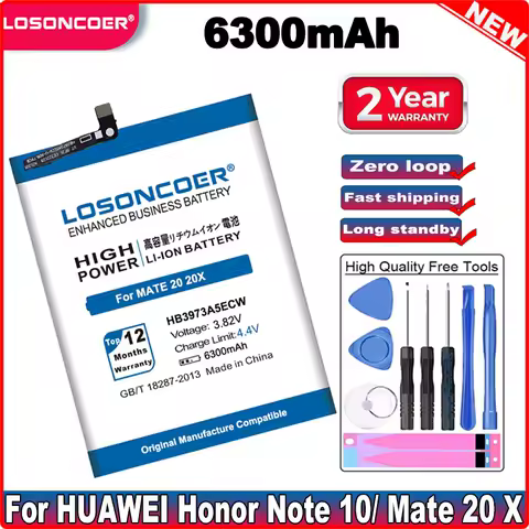 HB4073A5ECW 6300mAh HB3973A5ECW Battery For Huawei Honor Note 10 RVL-AL09 RVL-AL10 Mate 20 X Mate20X 20 X EVR-AL00 Honor 8X Max