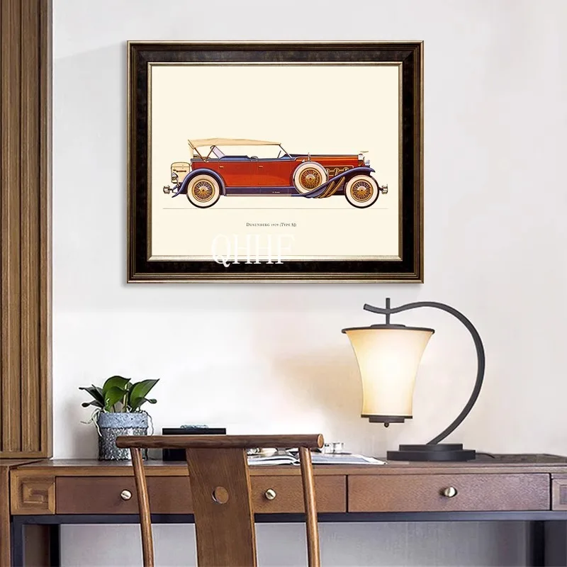 

Modern simple living room decoration painting American children's room retro classic car boy's bedroom bedside wall painting