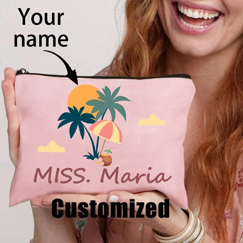 Customize your name. Makeup bag. Storage bag. Wallet. Signature pen bag. Personalized coin bag. Ladies beauty box.