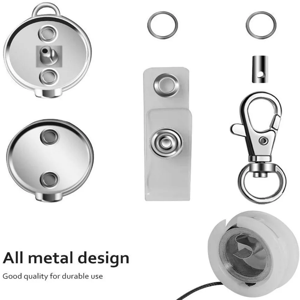 Titular crachá retrátil para enfermeira, titular do cartão de identificação, chaveiro de metal, para estudante, médico, atacado, 1 parte