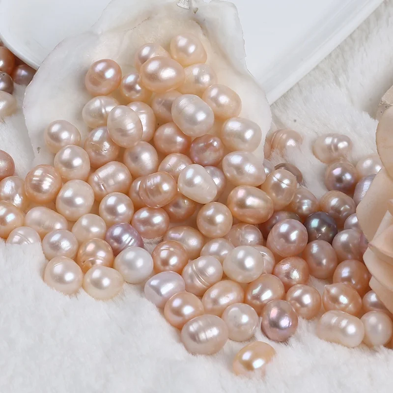 

Wholesale cheap price 10-11mm Natural White Pink Purple Rice Loose Freshwater Pearls Beads