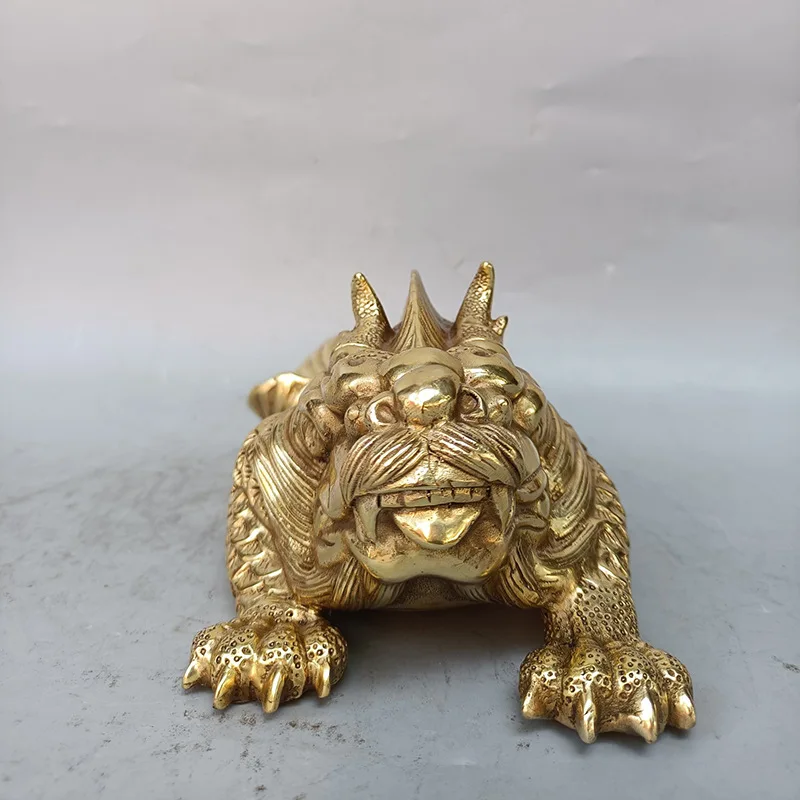 Brass Dragon Figurine with Fish Body, Zodiac Dragon Ornament, Bronze Dragon Fish Leaping over the Dragon Gate, Home and Office D