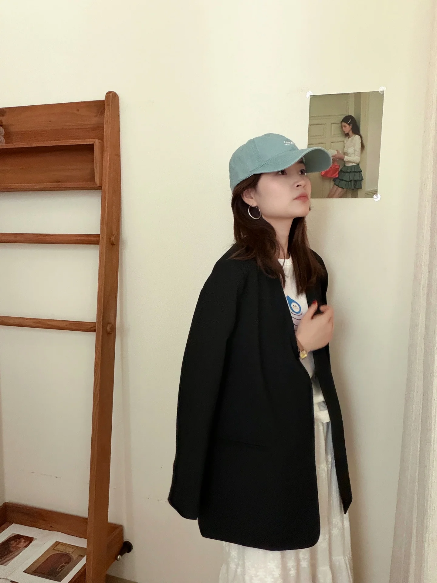 

Elegant Long Suit Jacket Women's Mid-Length Simple Pure Color Korean Style Lazy Fashion Outerwear Spring 2026 New Arrival