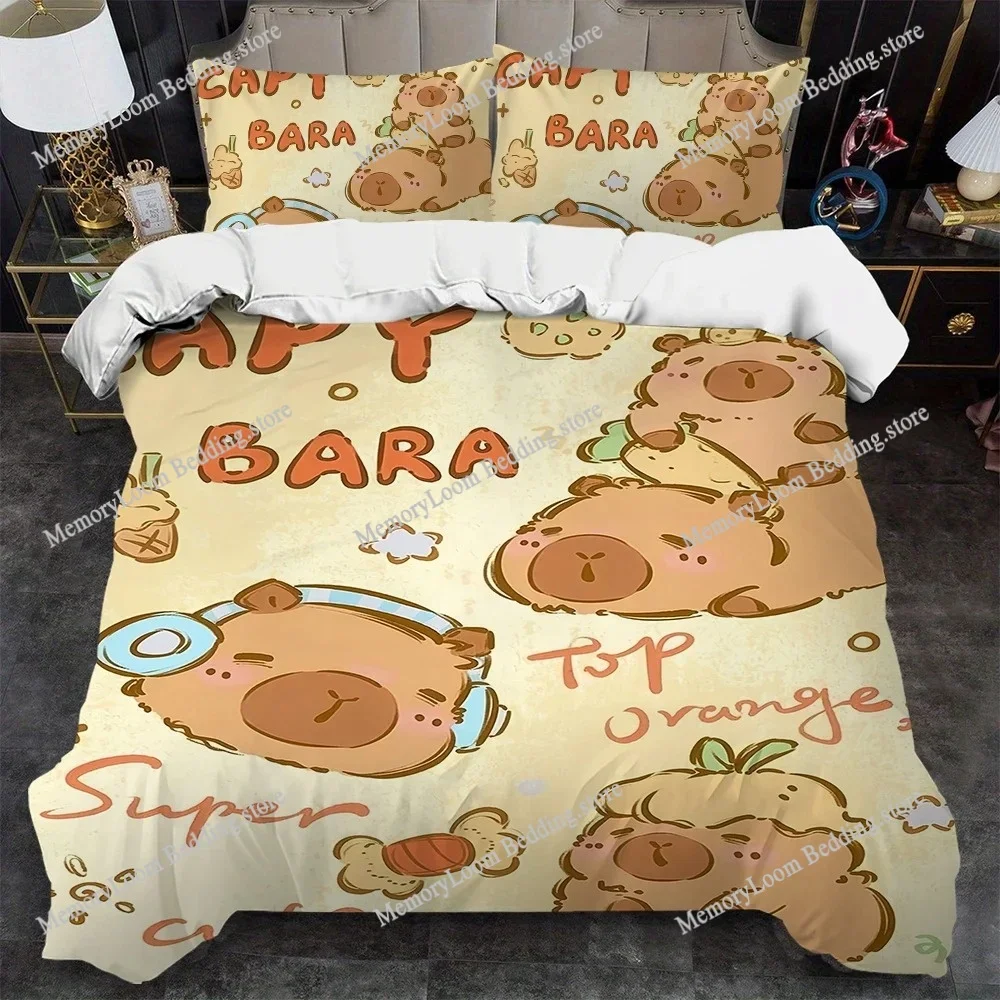 

Capybara Cartoon Cute Duvet Cover Set Home Style Bedding Soft Laundry Cotton Bed Four Seasons Student Dormitory Home Textile963