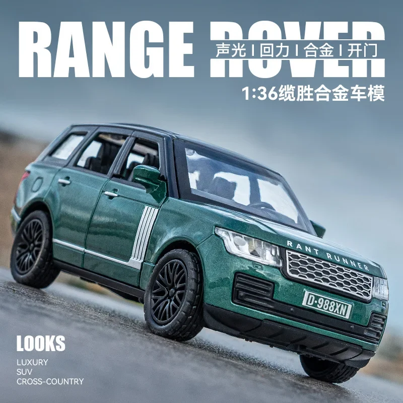 1:36 Land Rover Range Rover SUV Alloy Car Model Simulation Sound And Light Pull Back Toy Car Boy Collection Decoration Gift D173