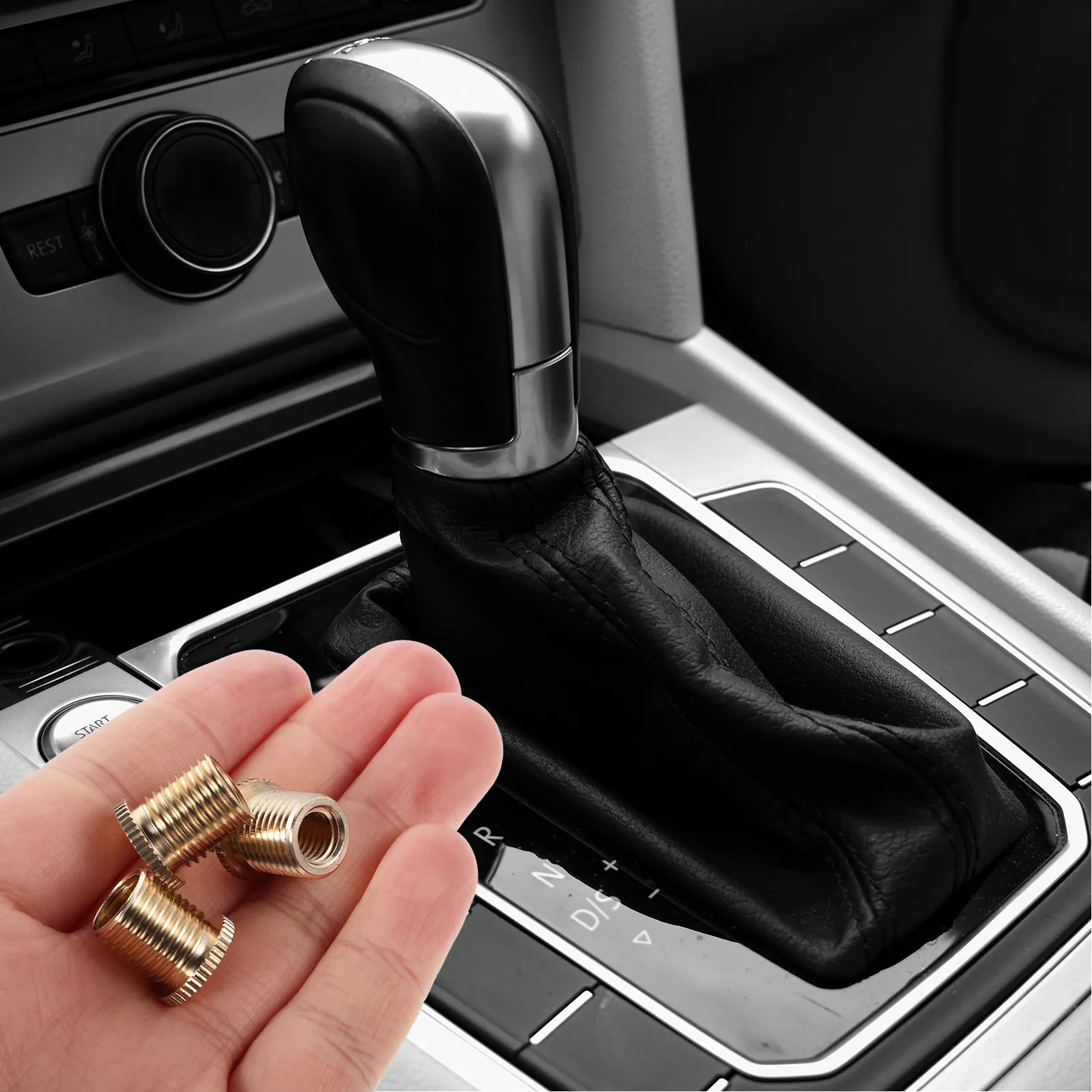 

3Pcs Car Gear Shift Knob Adapter Universal Compatibility Easy Install for Manual Automatic Transmission Car Modification Parts