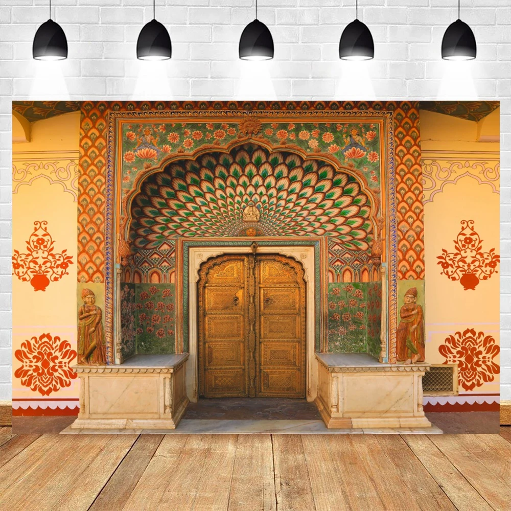 Moroccan Photography Backdrop Vintage Medieval Palace Mosque Temple Architecture  Arabic Cultural Religious Travel Background