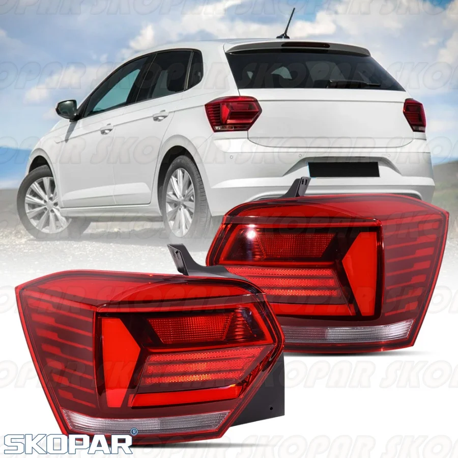 

For VW Polo RHD 2018 2019 2020 2021 2022 2023 2024 Car accessories Tail Light Rear Brake Lamp Without Bulbs