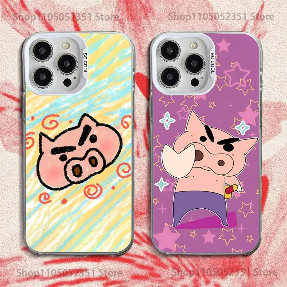 

Ctue B-Buriburizaemon Pig Phone Case For iPhone 16,15,14,13,12,11,Pro,XS,Max,Plus,Mini,SE White Candy Matte Shockproof Cover