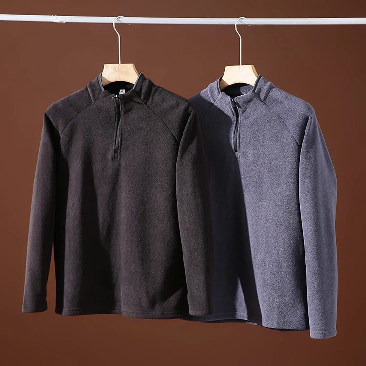 

Ультратеплый мужской флисовый свитшот с двусторонним начесом, на молнии, с воротником-стойкой, модная молодежная одежда