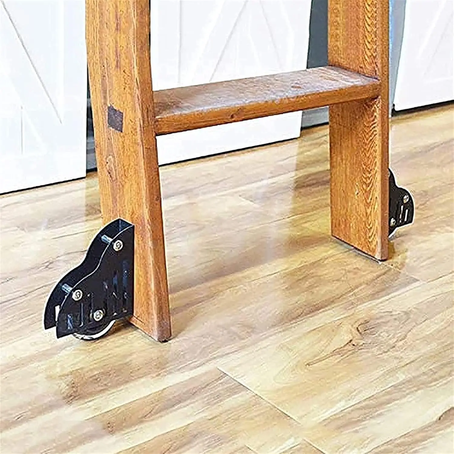 Schuifdeur Hardware Kit, Rond Spoor Intrekbaar + Uitbreidingsspoor (Geen Ladder), Met Vloerrollen, Voor