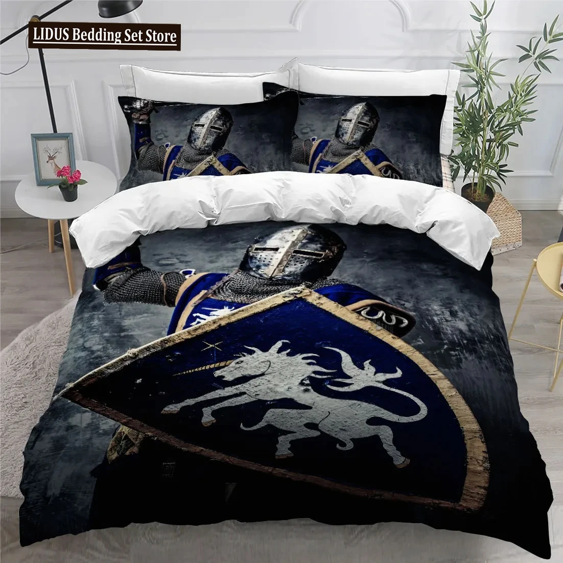 3D Print Holy Knights Bedding Set Boys Girls Twin Queen King Size Duvet Cover Pillowcase Bed Boys Adult Home Textileextile