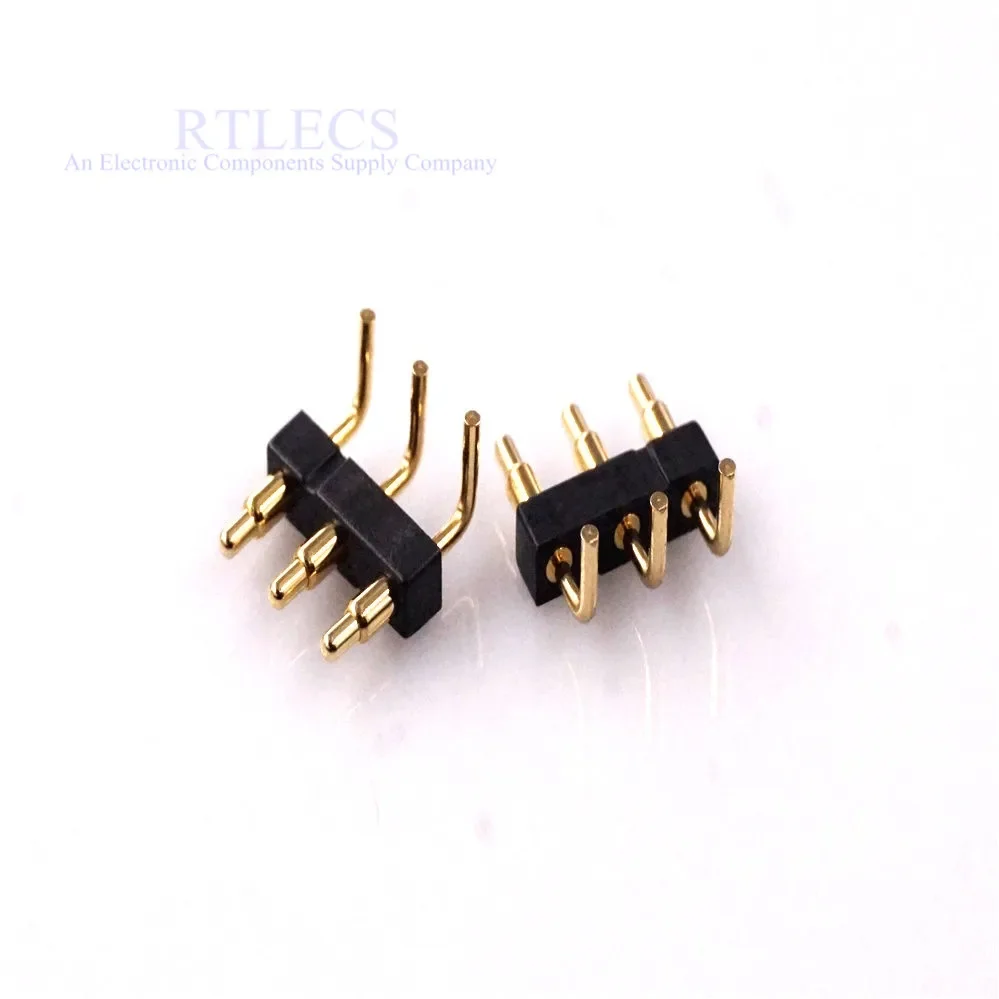 10 Pcs Spring Loaded Pogo Pin Connector 3 Pin 3.5 Mm Pitch Horizontal 9.2 Mm Height Through Holes PCB Single Row Strip 1A 12V DC